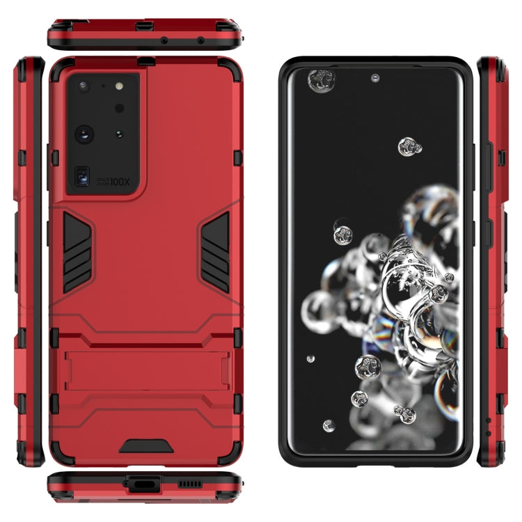 For Samsung Galaxy S21 Ultra 5G Shockproof PC + TPU Protective Case with Hidden Holder