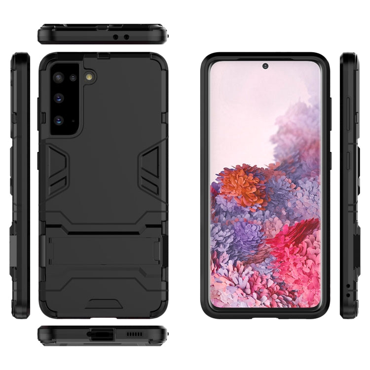 For Samsung Galaxy S21 5G Shockproof PC + TPU Protective Case with Hidden Holder