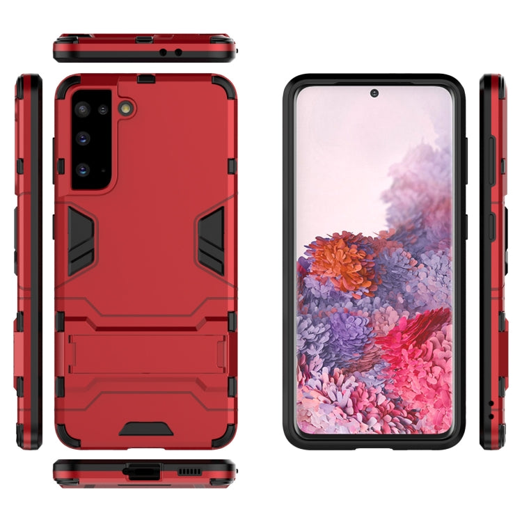 For Samsung Galaxy S21 5G Shockproof PC + TPU Protective Case with Hidden Holder