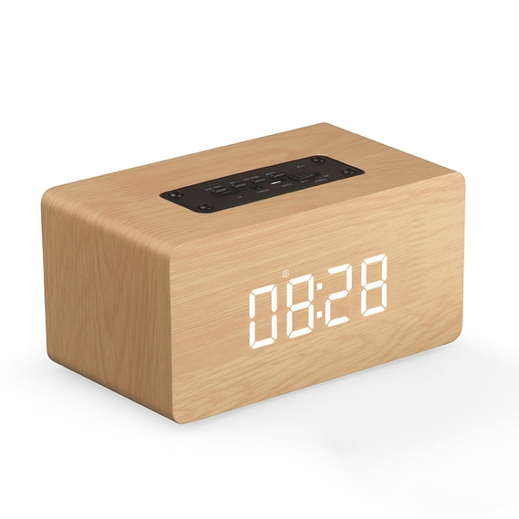 W5C Subwoofer Wooden Clock Bluetooth Speaker, Support TF Card & 3.5mm AUX