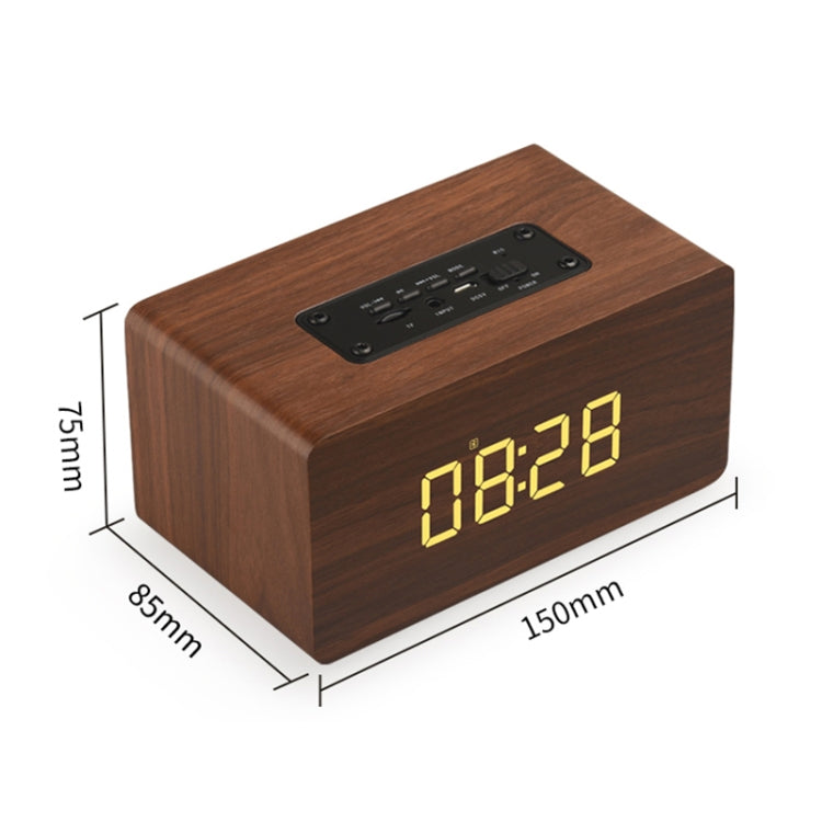 W5C Subwoofer Wooden Clock Bluetooth Speaker, Support TF Card & 3.5mm AUX