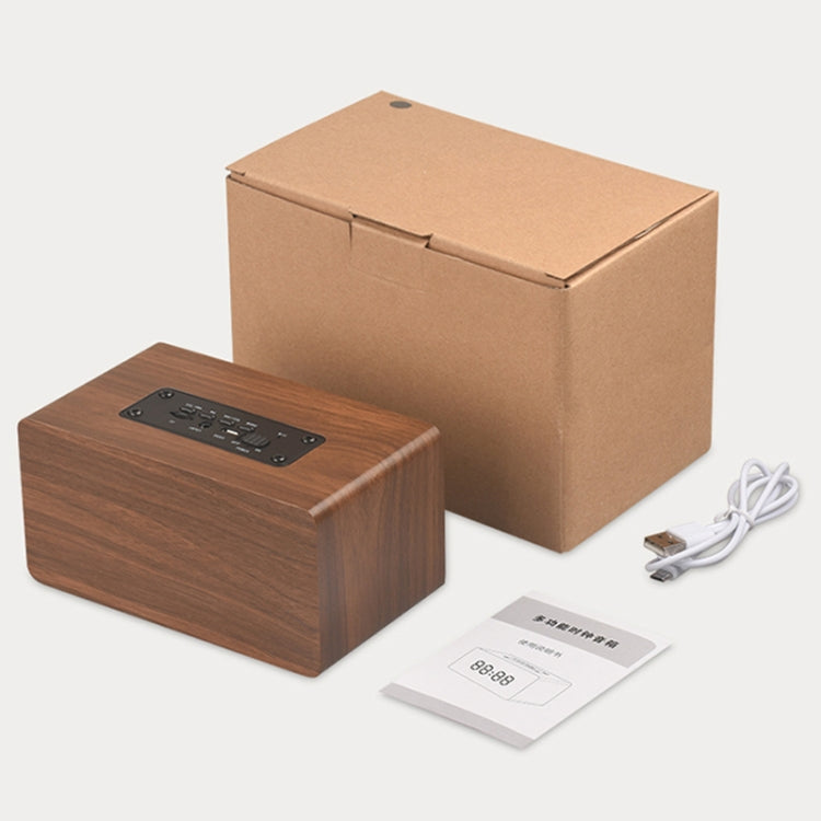 W5C Subwoofer Wooden Clock Bluetooth Speaker, Support TF Card & 3.5mm AUX