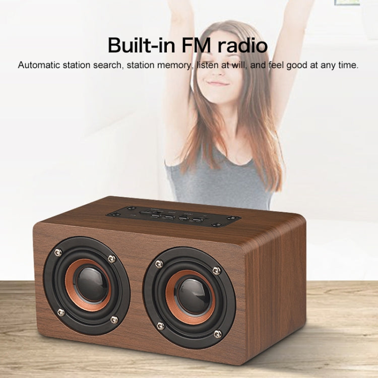 W5C Subwoofer Wooden Clock Bluetooth Speaker, Support TF Card & 3.5mm AUX