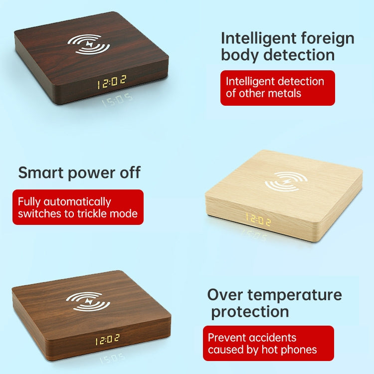 W50 Wooden Clock Wireless Charger