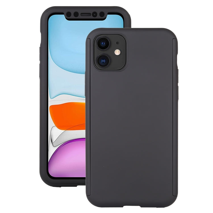 For iPhone 12 mini Shockproof PC Full Coverage Protective Case with Tempered Glass Film