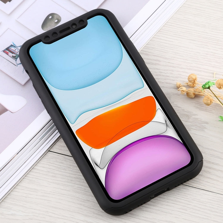 For iPhone 12 mini Shockproof PC Full Coverage Protective Case with Tempered Glass Film
