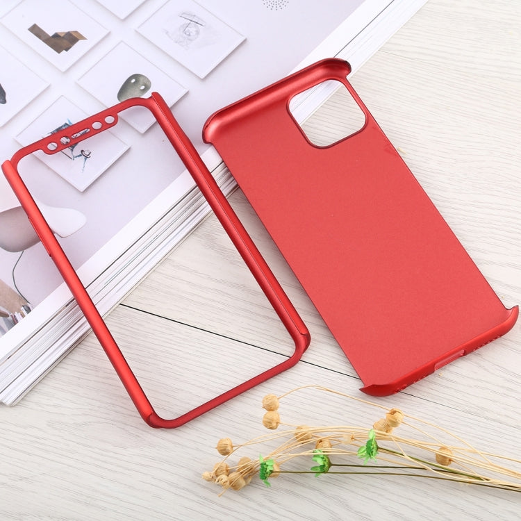 For iPhone 12 mini Shockproof PC Full Coverage Protective Case with Tempered Glass Film