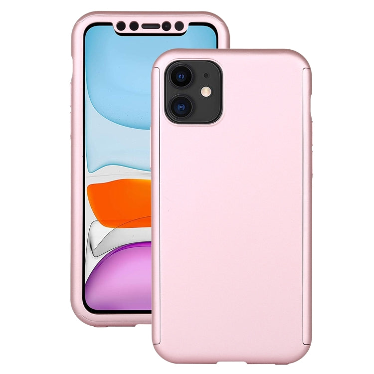 For iPhone 12 mini Shockproof PC Full Coverage Protective Case with Tempered Glass Film
