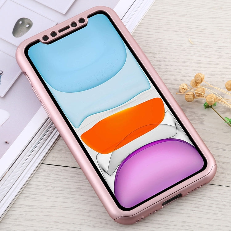 For iPhone 12 mini Shockproof PC Full Coverage Protective Case with Tempered Glass Film