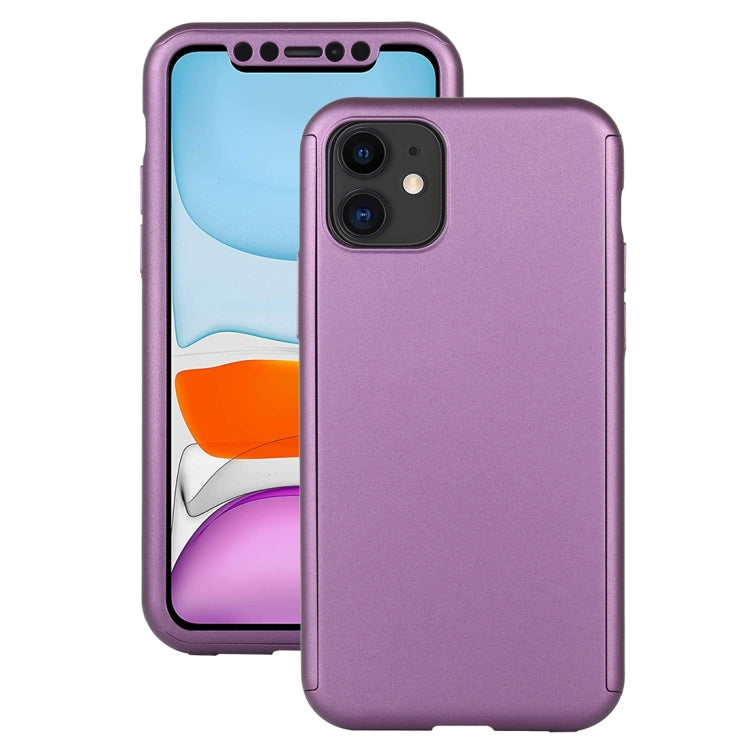 For iPhone 12 mini Shockproof PC Full Coverage Protective Case with Tempered Glass Film