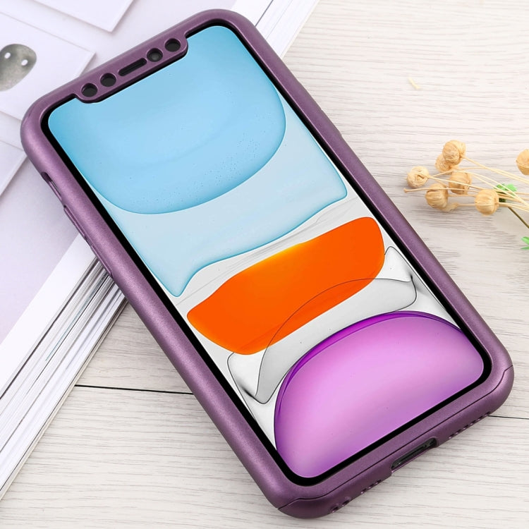 For iPhone 12 mini Shockproof PC Full Coverage Protective Case with Tempered Glass Film