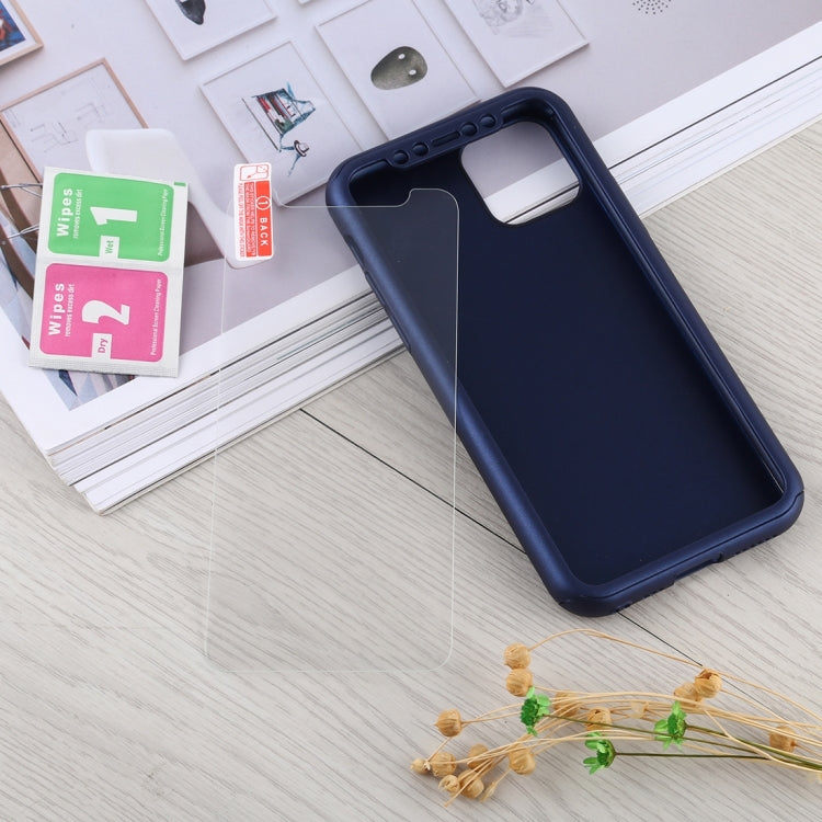 For iPhone 12 / 12 Pro Shockproof PC Full Coverage Protective Case with Tempered Glass Film