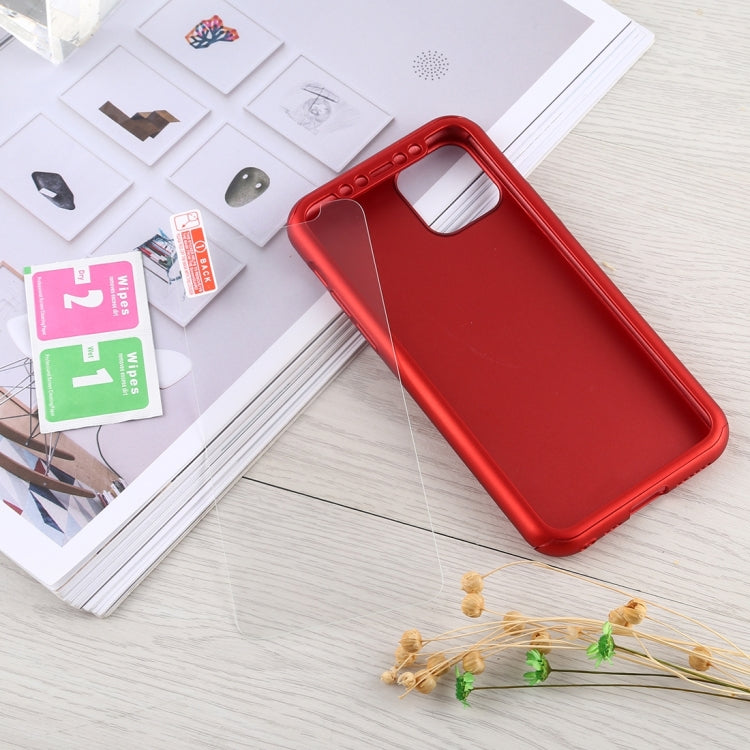 For iPhone 12 / 12 Pro Shockproof PC Full Coverage Protective Case with Tempered Glass Film