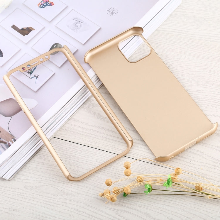 For iPhone 12 / 12 Pro Shockproof PC Full Coverage Protective Case with Tempered Glass Film