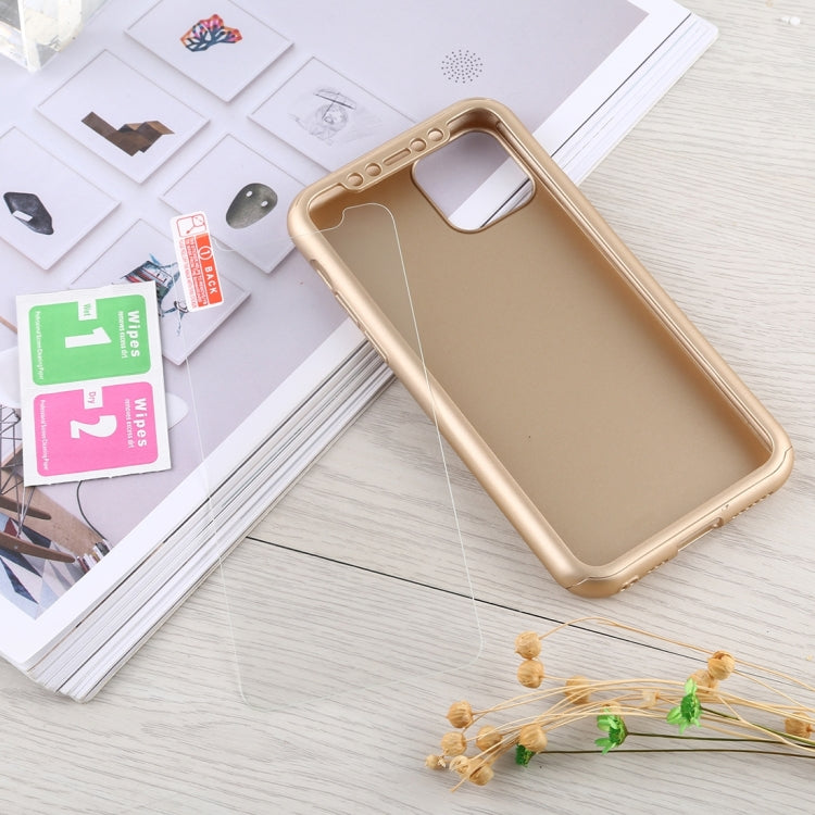 For iPhone 12 / 12 Pro Shockproof PC Full Coverage Protective Case with Tempered Glass Film