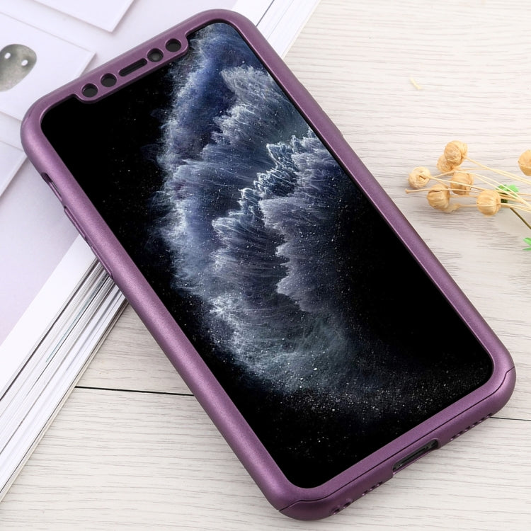 For iPhone 12 / 12 Pro Shockproof PC Full Coverage Protective Case with Tempered Glass Film