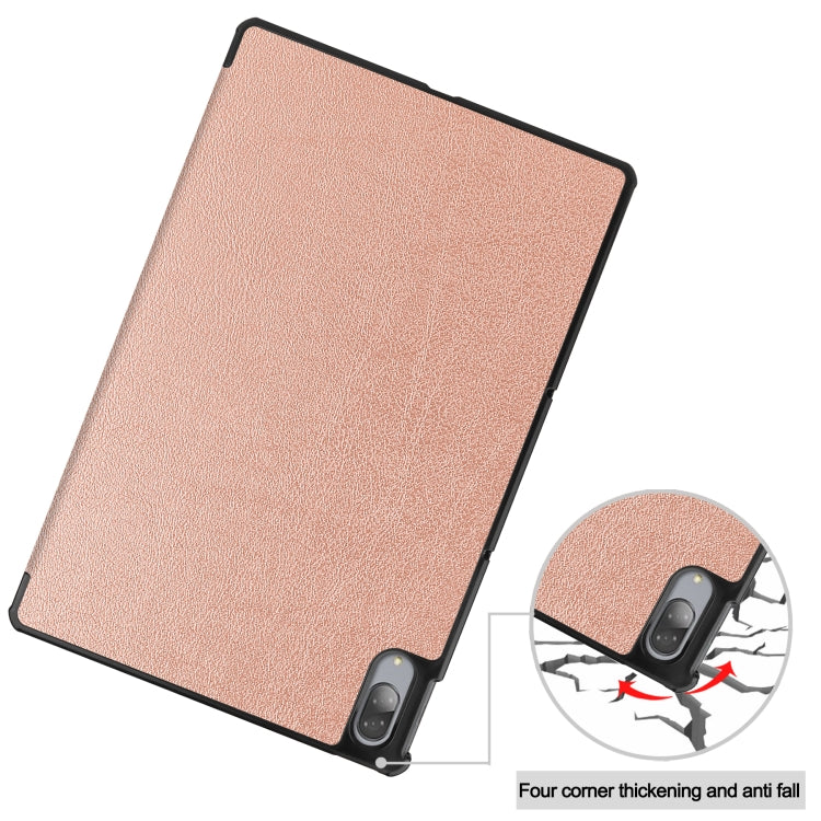 For Lenovo Tab P11 Pro (TB-XJ706F) Custer Texture Horizontal Flip Leather Case with Three-folding Holder & Sleep / Wake-up Function