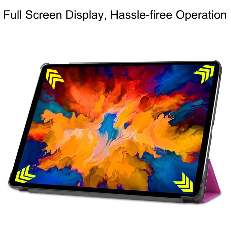 For Lenovo Tab P11 Pro (TB-XJ706F) Custer Texture Horizontal Flip Leather Case with Three-folding Holder & Sleep / Wake-up Function
