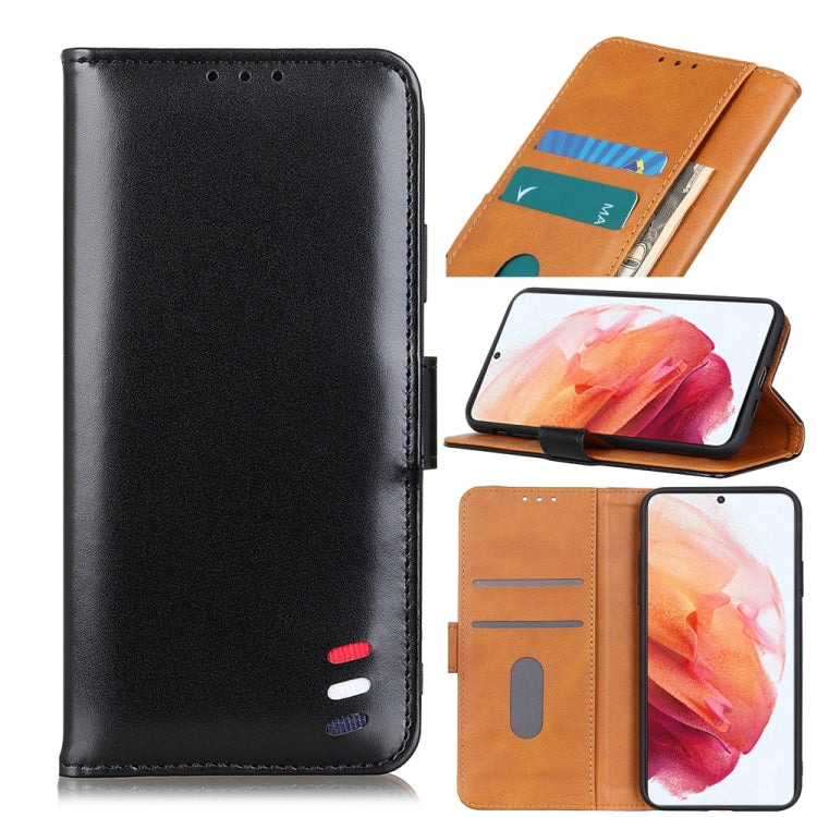 For Samsung Galaxy S21 5G 3-Color Pearl Texture Magnetic Buckle Horizontal Flip PU Leather Case with Card Slots & Wallet & Holder