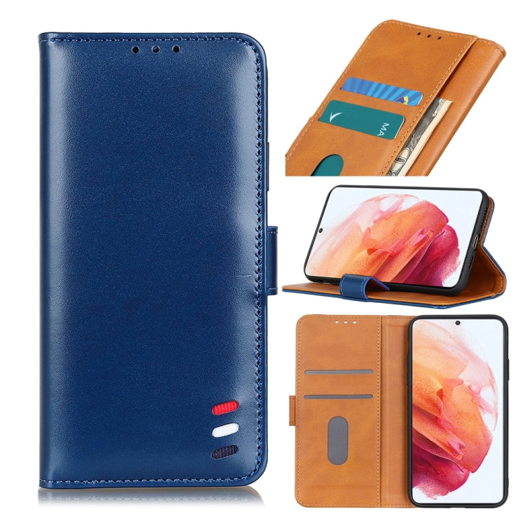 For Samsung Galaxy S21 5G 3-Color Pearl Texture Magnetic Buckle Horizontal Flip PU Leather Case with Card Slots & Wallet & Holder