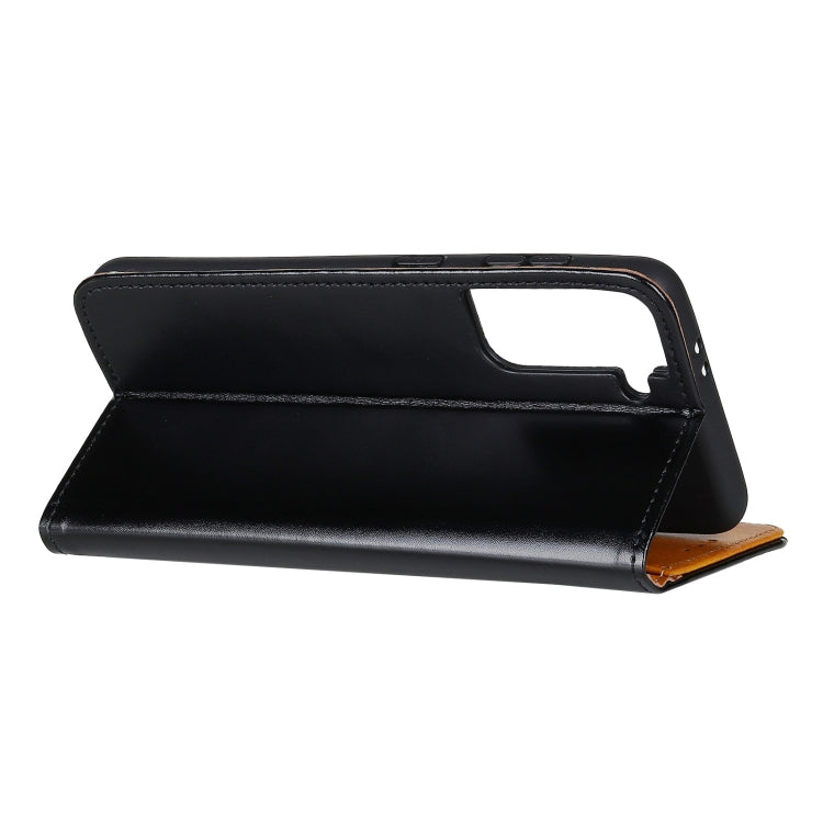 For Samsung Galaxy S21 Plus 5G 3-Color Pearl Texture Magnetic Buckle Horizontal Flip PU Leather Case with Card Slots & Wallet & Holder