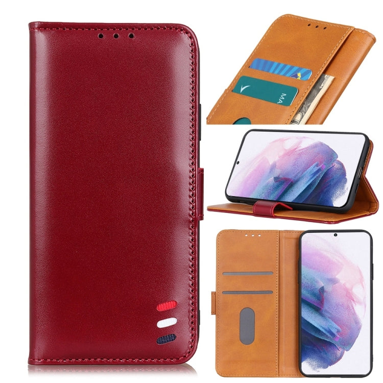 For Samsung Galaxy S21 Plus 5G 3-Color Pearl Texture Magnetic Buckle Horizontal Flip PU Leather Case with Card Slots & Wallet & Holder