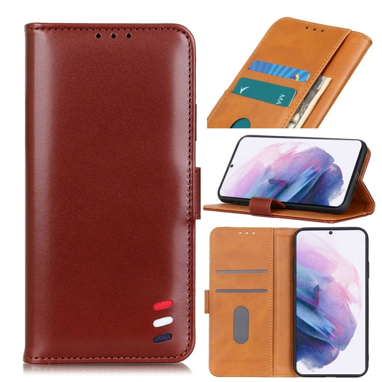 For Samsung Galaxy S21 Plus 5G 3-Color Pearl Texture Magnetic Buckle Horizontal Flip PU Leather Case with Card Slots & Wallet & Holder