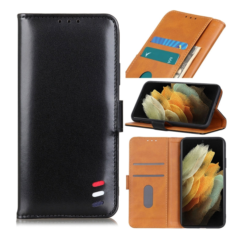 For Samsung Galaxy S21 Ultra 5G 3-Color Pearl Texture Magnetic Buckle Horizontal Flip PU Leather Case with Card Slots & Wallet & Holder