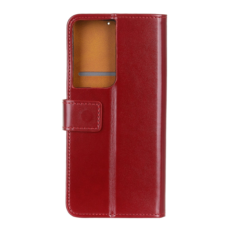 For Samsung Galaxy S21 Ultra 5G 3-Color Pearl Texture Magnetic Buckle Horizontal Flip PU Leather Case with Card Slots & Wallet & Holder