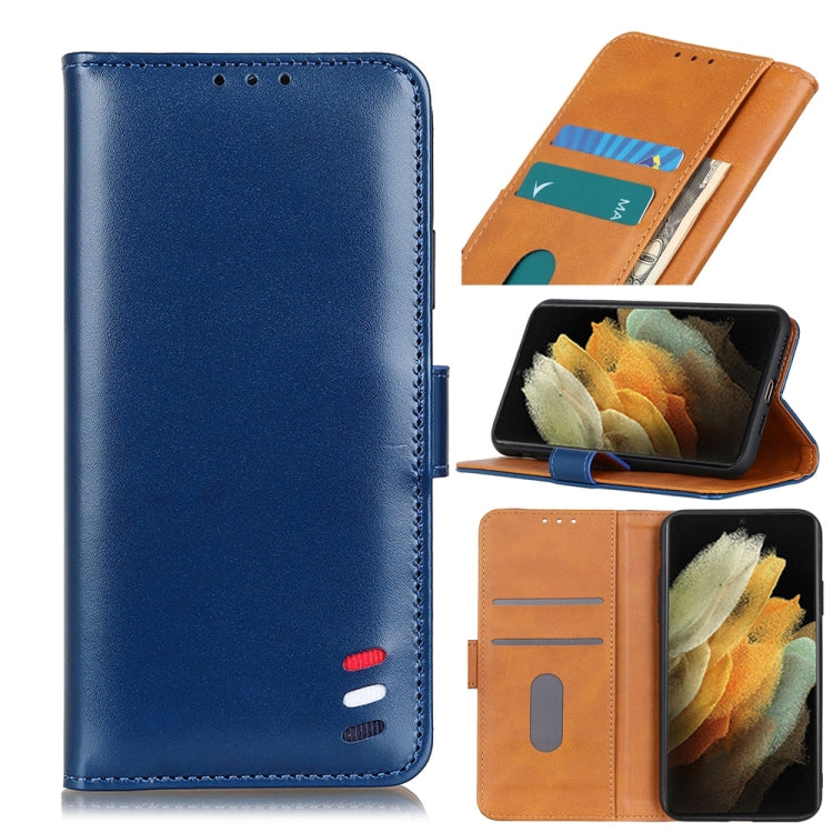 For Samsung Galaxy S21 Ultra 5G 3-Color Pearl Texture Magnetic Buckle Horizontal Flip PU Leather Case with Card Slots & Wallet & Holder