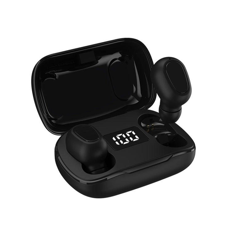 L21 Pro IPX7 Waterproof Wireless Bluetooth Earphone with Charging Box & Digital Display, Support Siri & Call