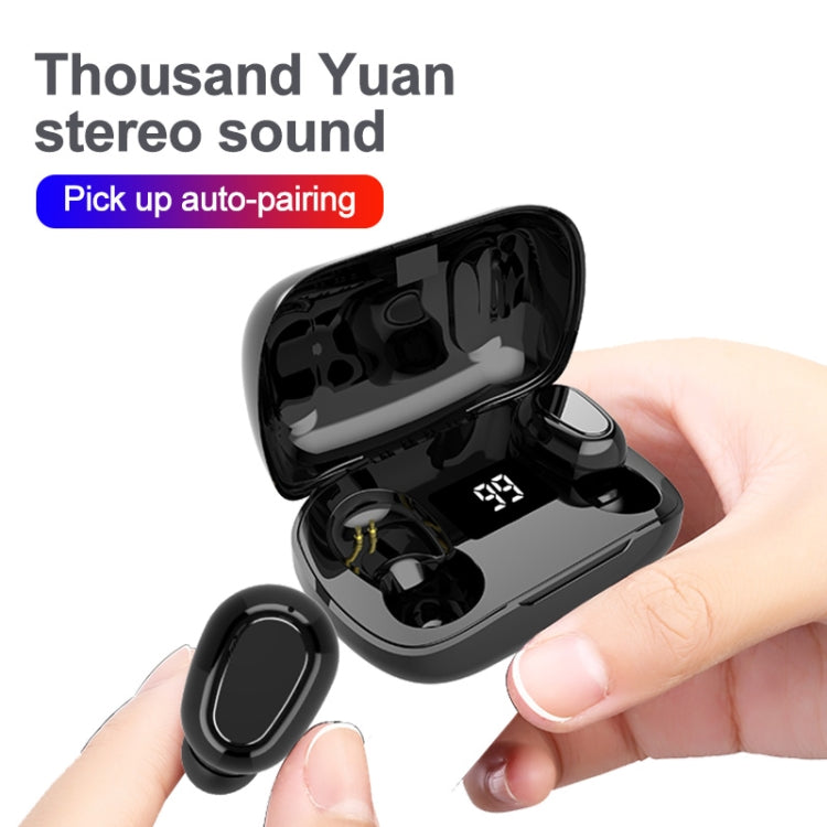 L21 Pro IPX7 Waterproof Wireless Bluetooth Earphone with Charging Box & Digital Display, Support Siri & Call
