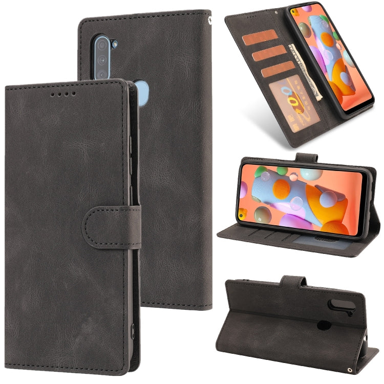 For Samsung Galaxy A11 Fantasy Classic Skin-feel Calfskin Texture Magnetic Buckle Horizontal Flip PU Leather Case with Holder & Card Slot & Wallet