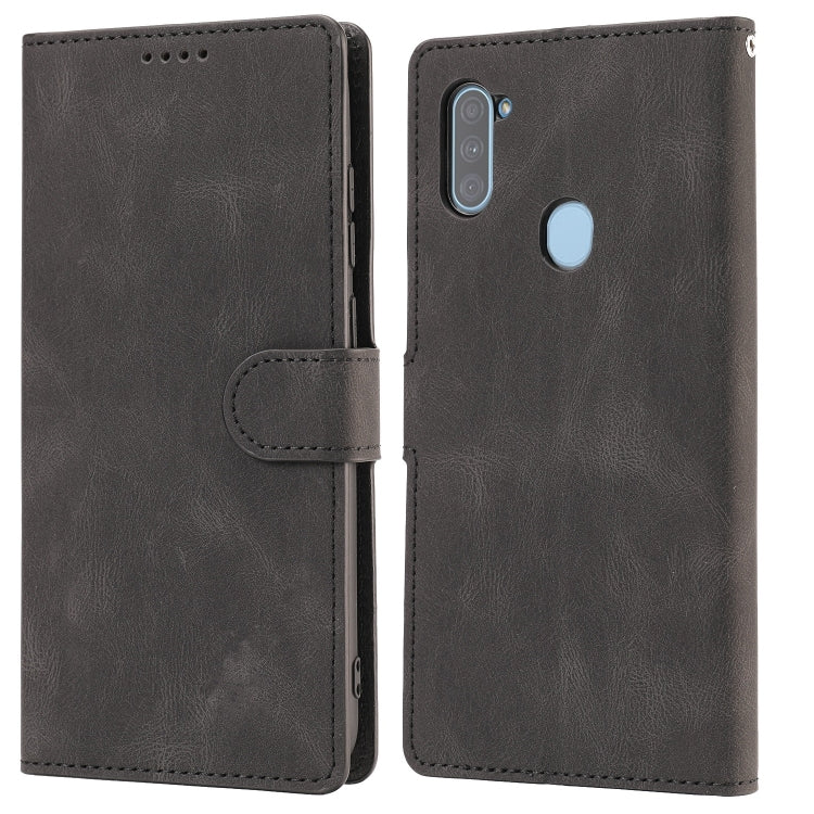For Samsung Galaxy A11 Fantasy Classic Skin-feel Calfskin Texture Magnetic Buckle Horizontal Flip PU Leather Case with Holder & Card Slot & Wallet
