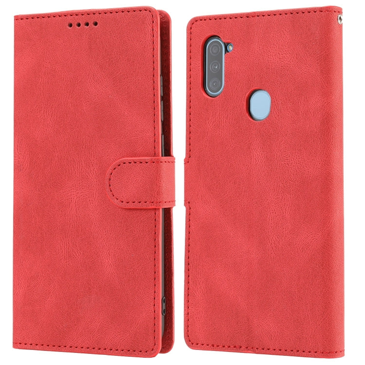 For Samsung Galaxy A11 Fantasy Classic Skin-feel Calfskin Texture Magnetic Buckle Horizontal Flip PU Leather Case with Holder & Card Slot & Wallet