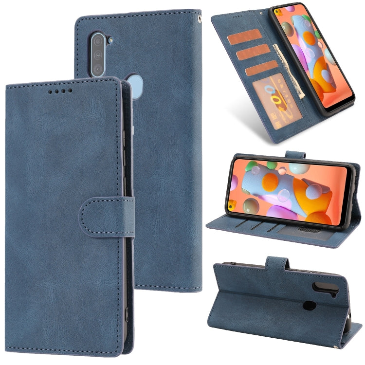 For Samsung Galaxy A11 Fantasy Classic Skin-feel Calfskin Texture Magnetic Buckle Horizontal Flip PU Leather Case with Holder & Card Slot & Wallet