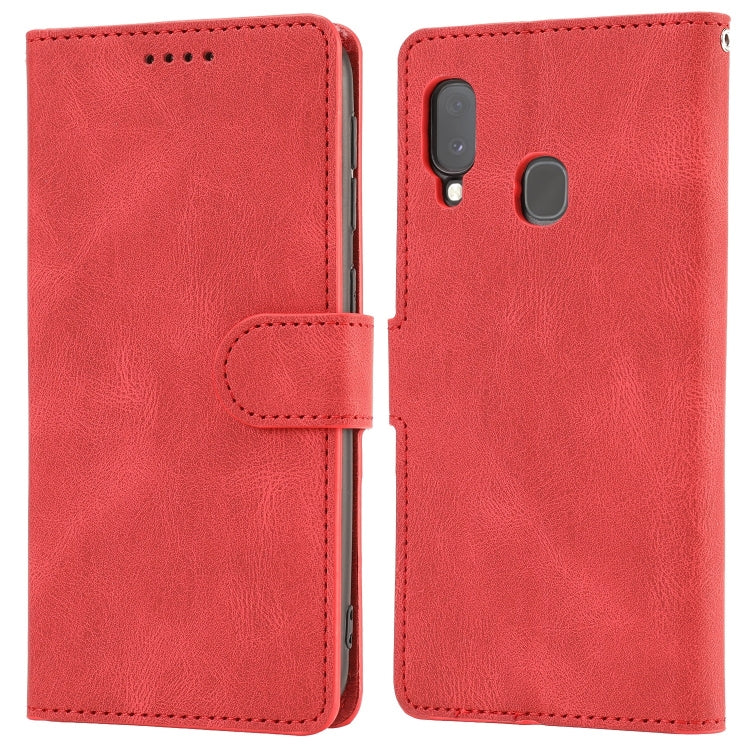 For Samsung Galaxy A20e Fantasy Classic Skin-feel Calfskin Texture Magnetic Buckle Horizontal Flip PU Leather Case with Holder & Card Slot & Wallet