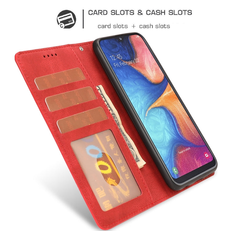 For Samsung Galaxy A20e Fantasy Classic Skin-feel Calfskin Texture Magnetic Buckle Horizontal Flip PU Leather Case with Holder & Card Slot & Wallet