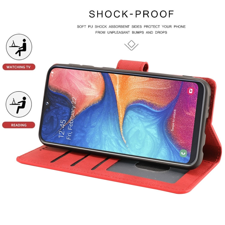 For Samsung Galaxy A20e Fantasy Classic Skin-feel Calfskin Texture Magnetic Buckle Horizontal Flip PU Leather Case with Holder & Card Slot & Wallet