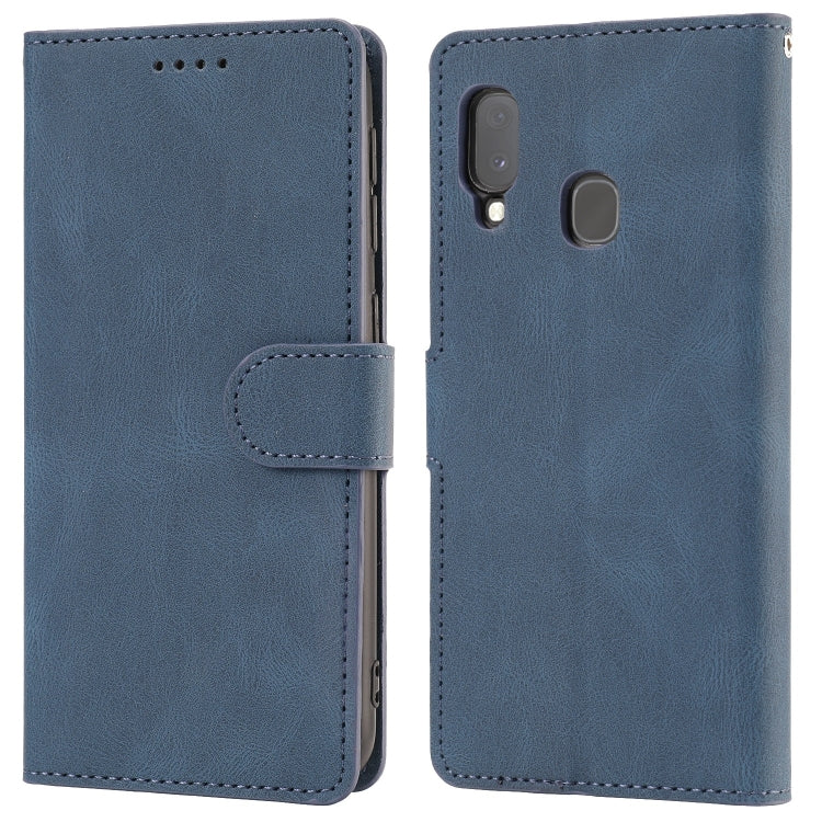 For Samsung Galaxy A20e Fantasy Classic Skin-feel Calfskin Texture Magnetic Buckle Horizontal Flip PU Leather Case with Holder & Card Slot & Wallet