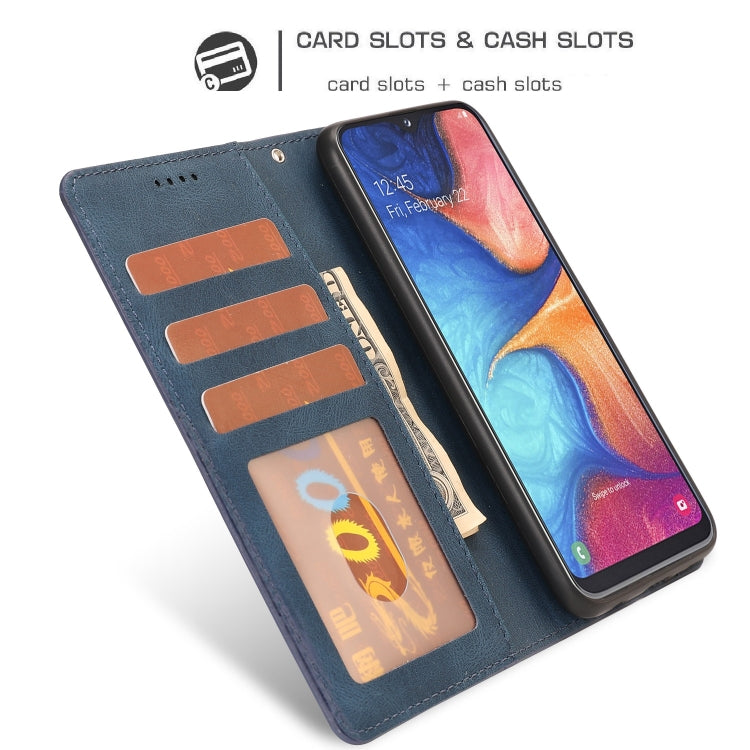 For Samsung Galaxy A20e Fantasy Classic Skin-feel Calfskin Texture Magnetic Buckle Horizontal Flip PU Leather Case with Holder & Card Slot & Wallet