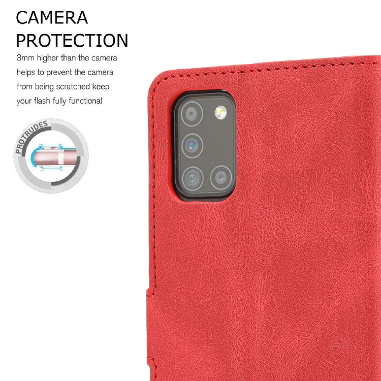 For Samsung Galaxy A31 Fantasy Classic Skin-feel Calfskin Texture Magnetic Buckle Horizontal Flip PU Leather Case with Holder & Card Slot & Wallet