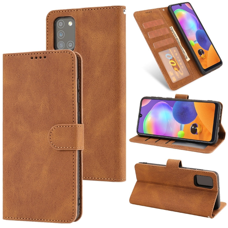 For Samsung Galaxy A31 Fantasy Classic Skin-feel Calfskin Texture Magnetic Buckle Horizontal Flip PU Leather Case with Holder & Card Slot & Wallet