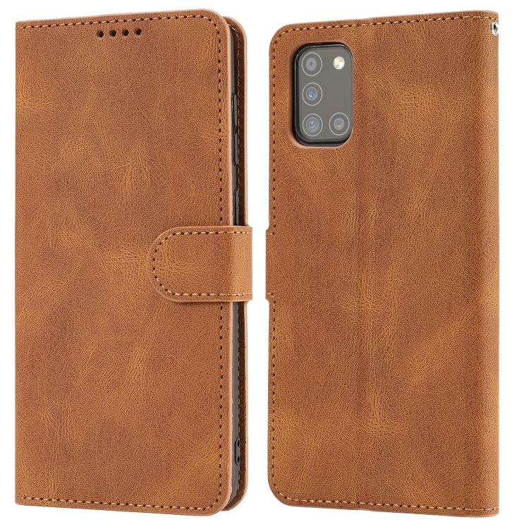 For Samsung Galaxy A31 Fantasy Classic Skin-feel Calfskin Texture Magnetic Buckle Horizontal Flip PU Leather Case with Holder & Card Slot & Wallet