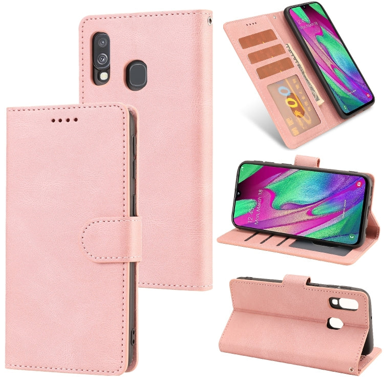 For Samsung Galaxy A40 Fantasy Classic Skin-feel Calfskin Texture Magnetic Buckle Horizontal Flip PU Leather Case with Holder & Card Slot & Wallet
