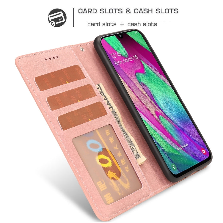 For Samsung Galaxy A40 Fantasy Classic Skin-feel Calfskin Texture Magnetic Buckle Horizontal Flip PU Leather Case with Holder & Card Slot & Wallet