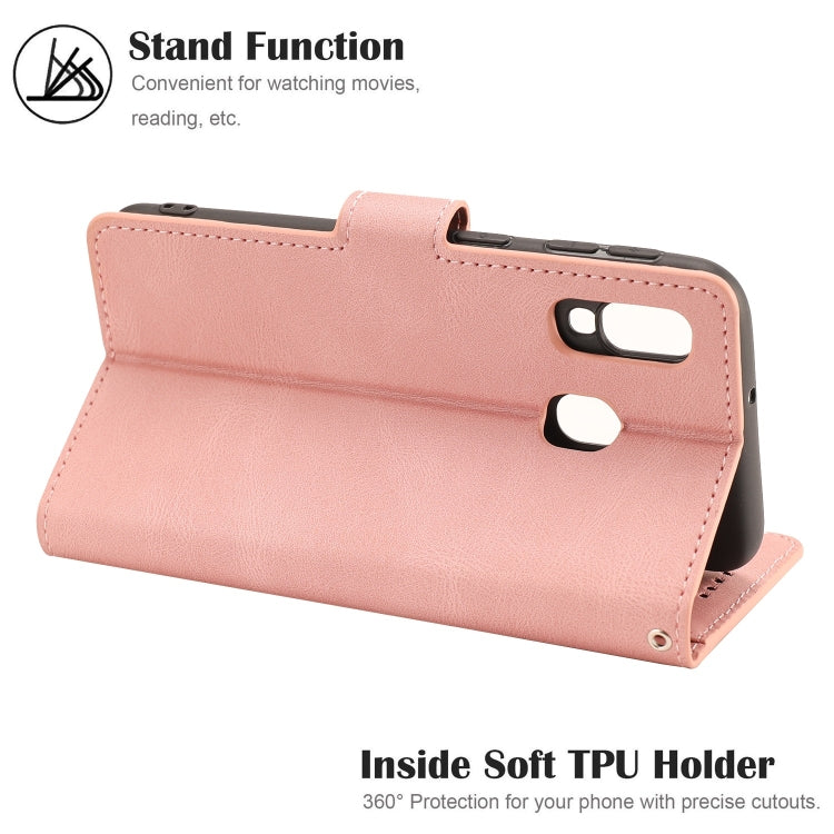 For Samsung Galaxy A40 Fantasy Classic Skin-feel Calfskin Texture Magnetic Buckle Horizontal Flip PU Leather Case with Holder & Card Slot & Wallet
