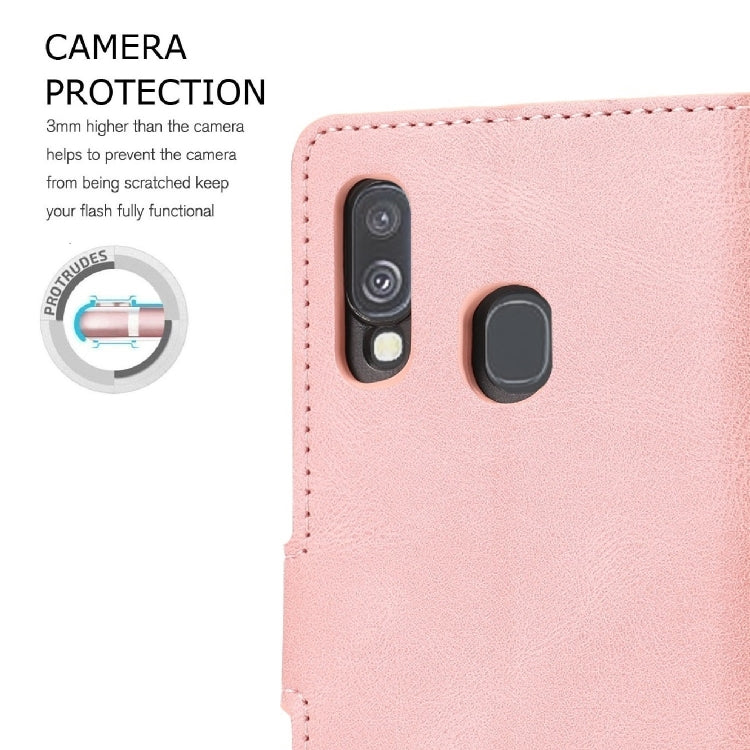 For Samsung Galaxy A40 Fantasy Classic Skin-feel Calfskin Texture Magnetic Buckle Horizontal Flip PU Leather Case with Holder & Card Slot & Wallet