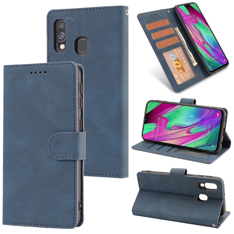 For Samsung Galaxy A40 Fantasy Classic Skin-feel Calfskin Texture Magnetic Buckle Horizontal Flip PU Leather Case with Holder & Card Slot & Wallet