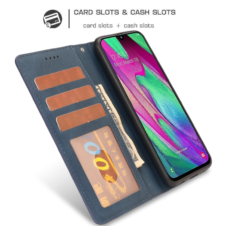 For Samsung Galaxy A40 Fantasy Classic Skin-feel Calfskin Texture Magnetic Buckle Horizontal Flip PU Leather Case with Holder & Card Slot & Wallet